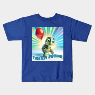 Turtally awesome, play on words Kids T-Shirt